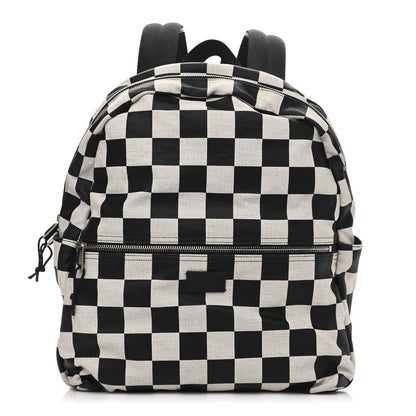 Saint Laurent Calfskin Checked Print Nuxx Backpack Black White 1 of 11