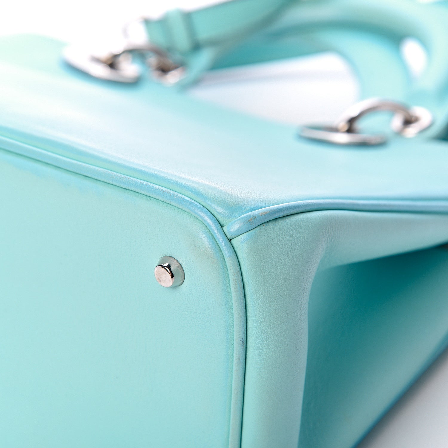 Christian Dior Smooth Calfskin Mini Diorissimo Tote Light Blue 10 of 15