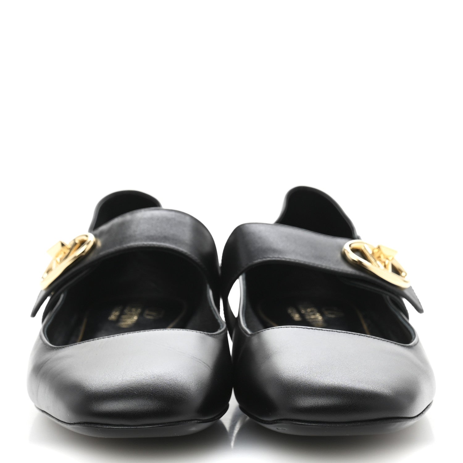 Valentino Garavani Calfskin VLogo Locker Mary Jane Ballerina Flats 39 Black 4 of 10