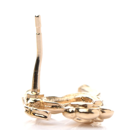Chanel Metal Camellia CC Earrings Gold 4 of 6
