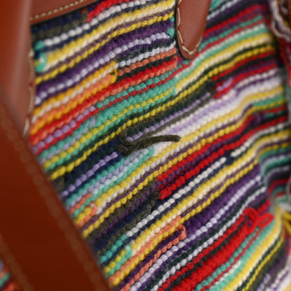 Chloe Calfskin Cashmere Knit Fringe Medium Edith Tote Multicolor 11 of 12