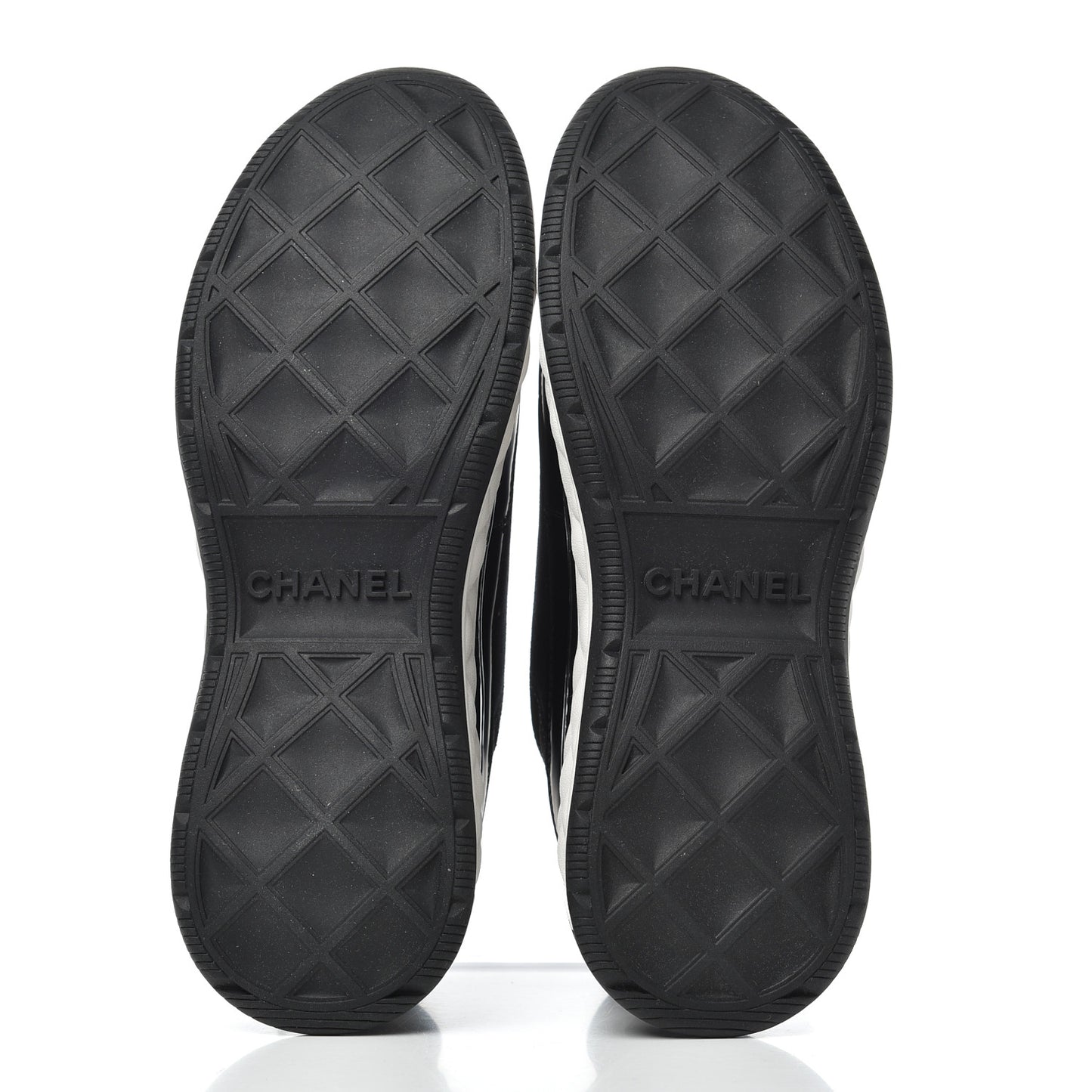 Velvet Calfskin Mixed Fibers CC Sneakers 38.5 Black