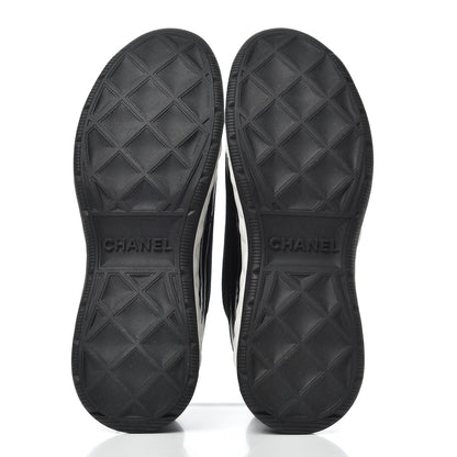 Chanel Velvet Calfskin Mixed Fibers CC Sneakers 38.5 Black 5 of 11