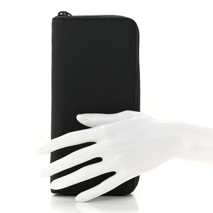 Louis Vuitton Grained Calfskin Aerogram Zippy Wallet Black 2 of 7