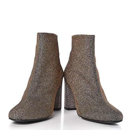 Saint Laurent Glitter Babies Zip Boots 36.5 Black Gold 6 of 11