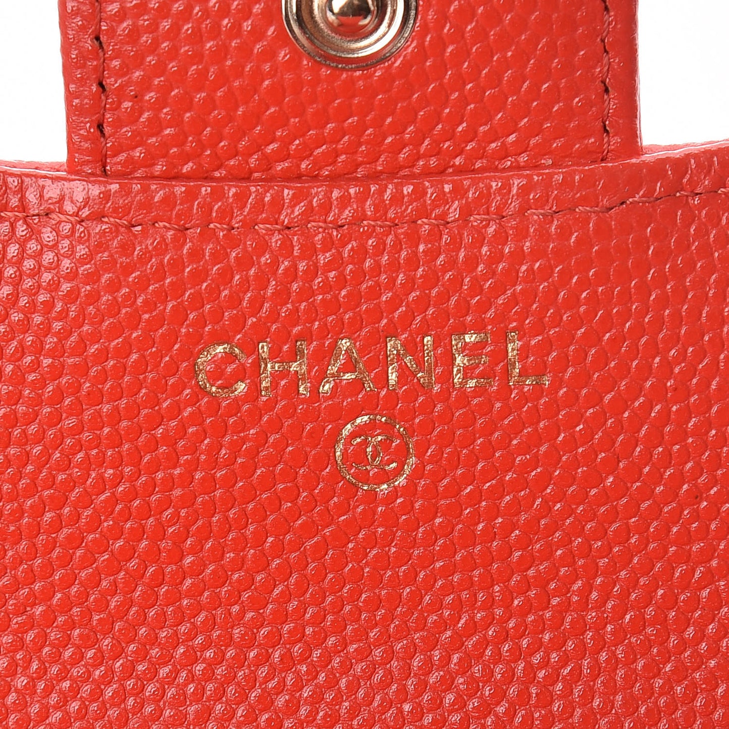 Caviar Quilted Compact Flap Wallet Red