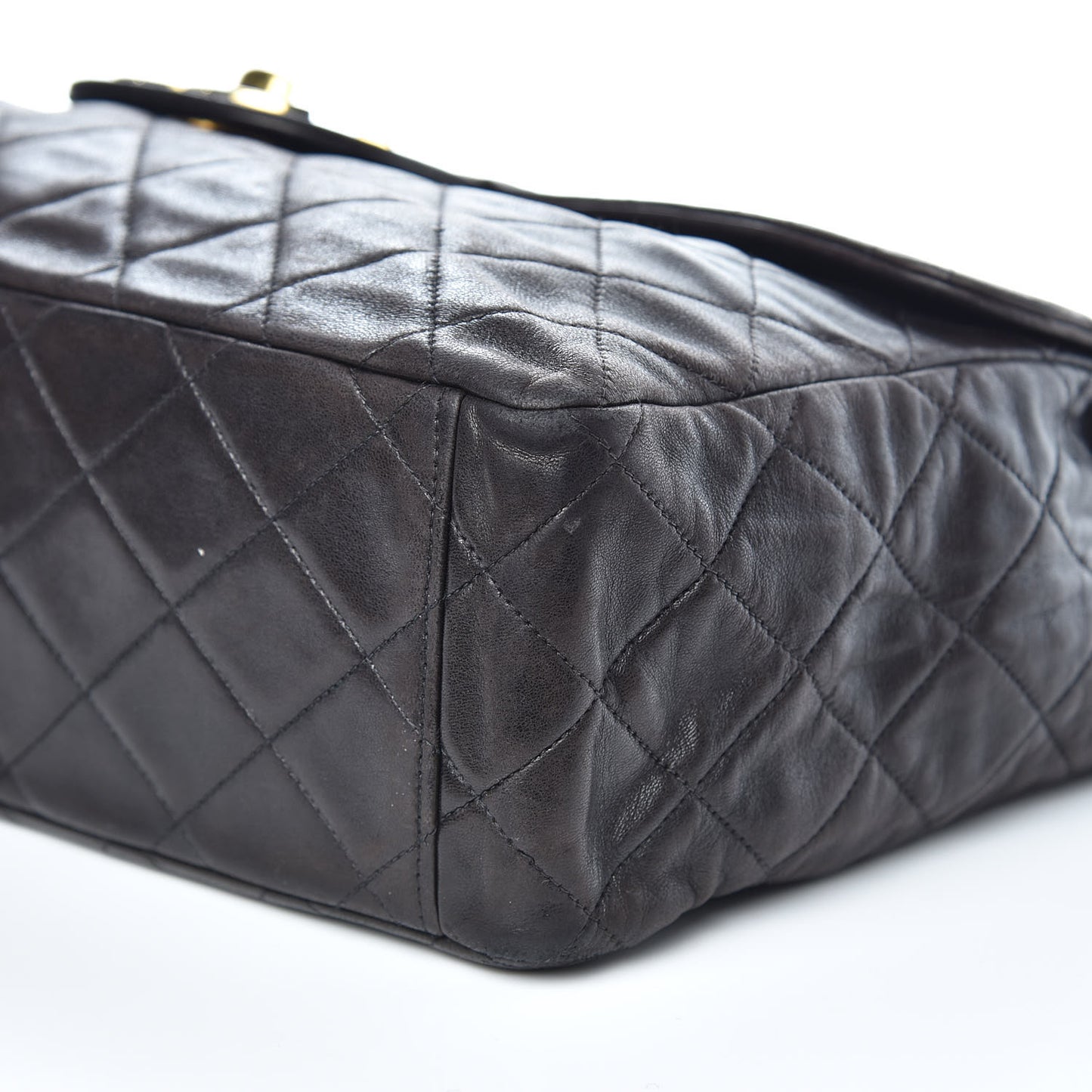 Lambskin Quilted XL Jumbo Single Flap Black