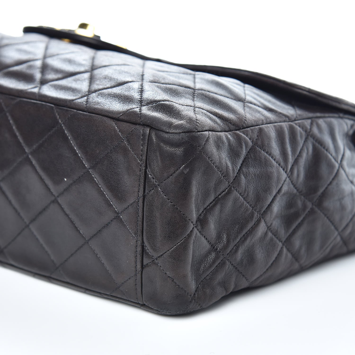Chanel Lambskin Quilted XL Jumbo Single Flap Black 13 of 17