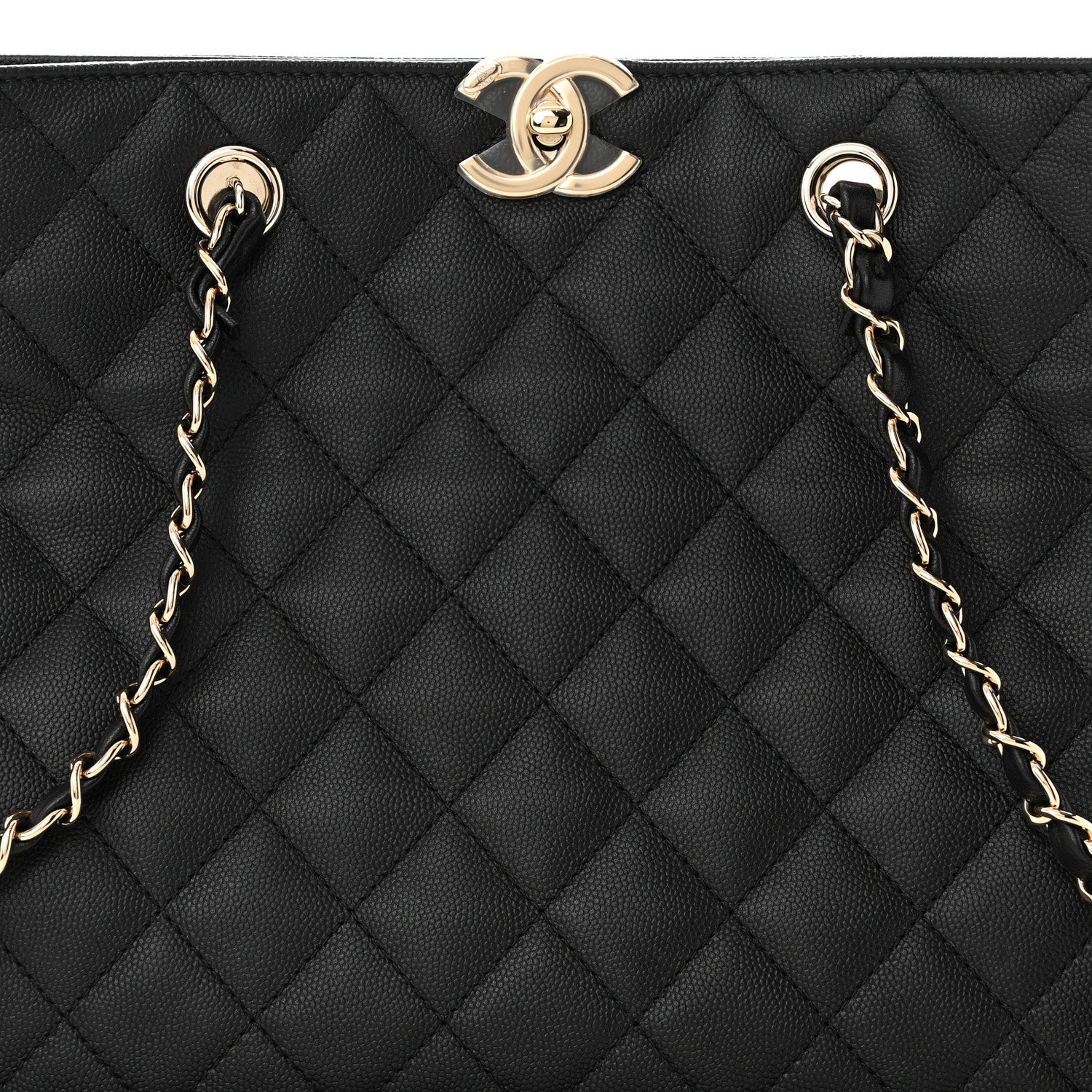 Chanel Caviar Quilted Small Shopping Tote Black 8 of 11