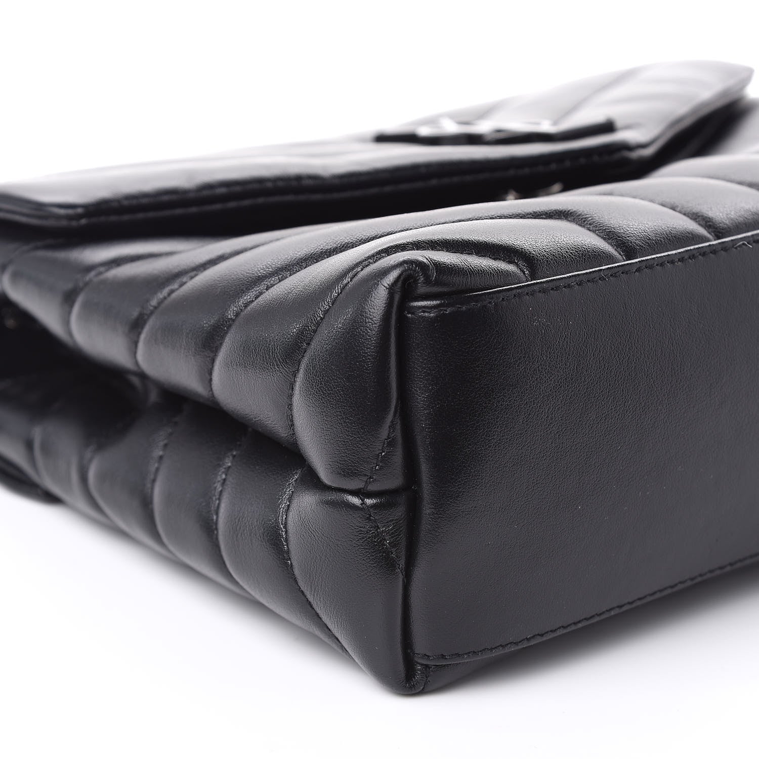 Saint Laurent Calfskin Y Quilted Monogram Small Loulou Chain Satchel Black 8 of 10