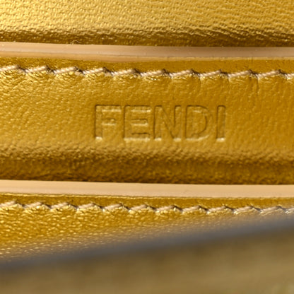 Fendi Crystal Vitello Laminato FF Petite Peekaboo I SEE U Satchel Crystal Platinum Light Gold 7 of 13