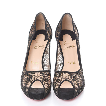 Christian Louboutin Rete Lace Veau Velours Very Lace 100 Pump 36.5 Black 2 of 10
