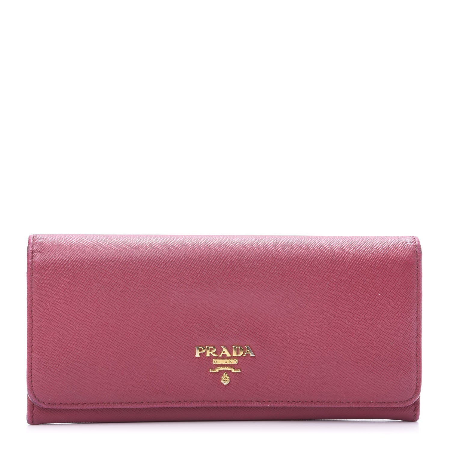 Prada Saffiano Metal Continental Flap Wallet Peonia 1 of 10