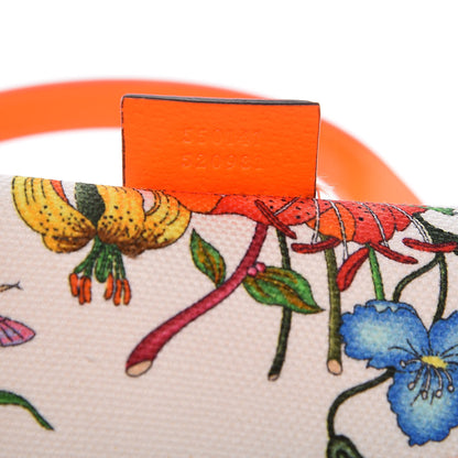 Gucci Canvas Medium Flora Tote White Multicolor Orange Fluo 8 of 10