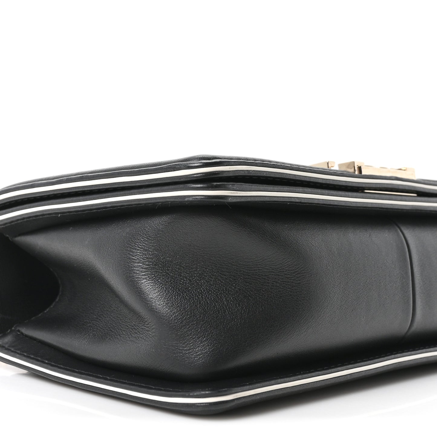Calfskin Quilted Medium Boy Top Handle Flap Black