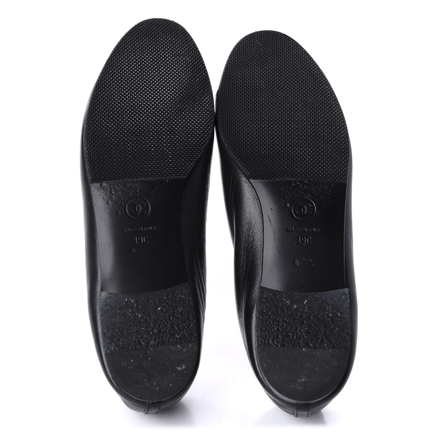 Chanel Lambskin Patent Calfskin CC Cap Toe Ballerina Flats 39 Black 5 of 10