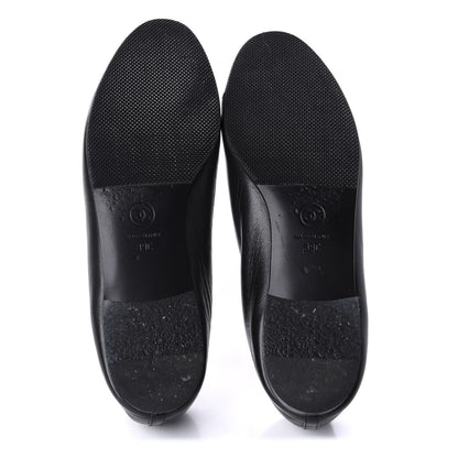 Chanel Lambskin Patent Calfskin CC Cap Toe Ballerina Flats 39 Black 5 of 10