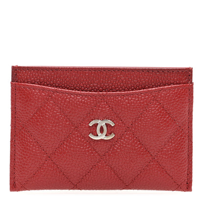 Chanel Caviar Quilted Card Holder Red 1 of 8