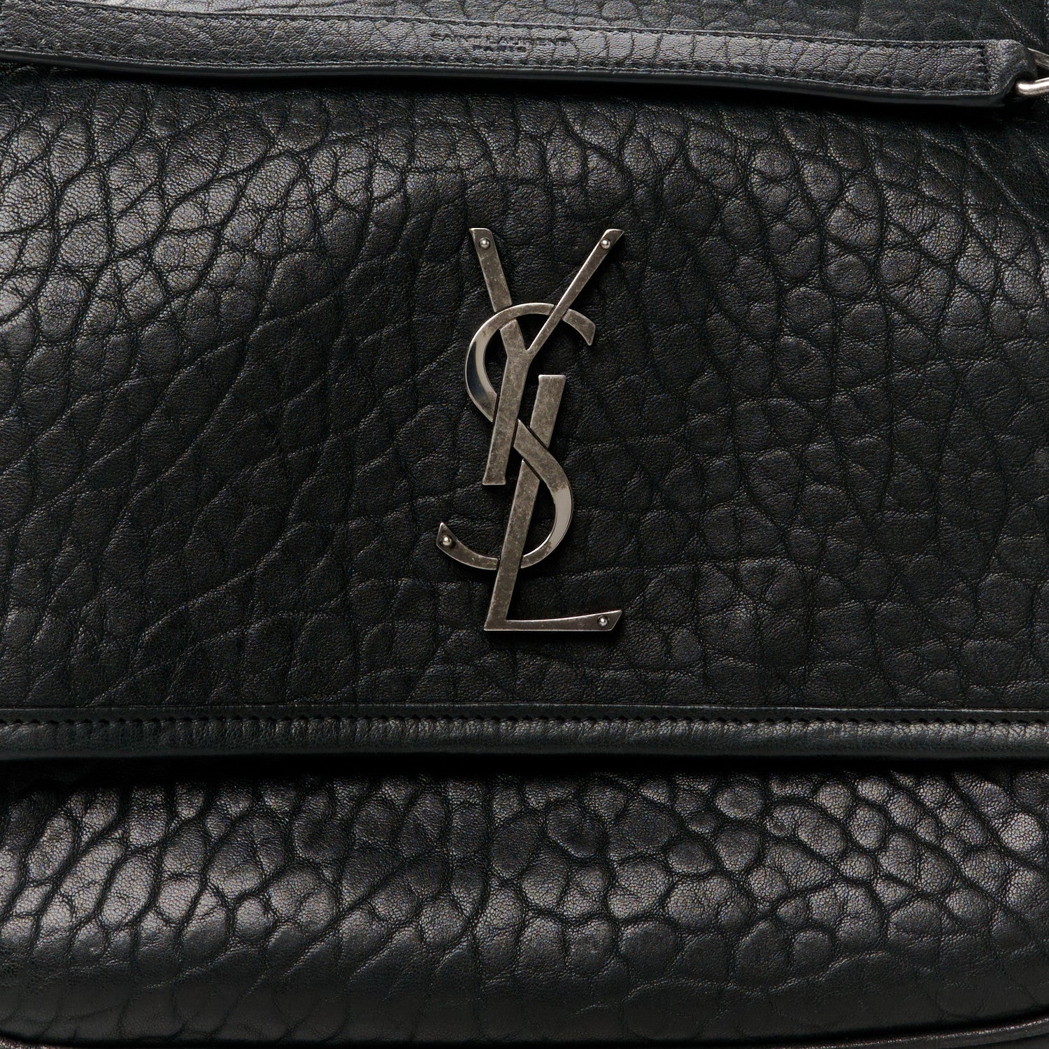 Saint Laurent Grained Lambskin Monogram Medium Niki Chain Satchel Black 8 of 10