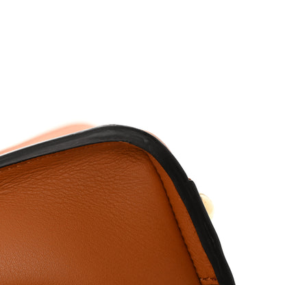 Fendi Vitello Seta Canvas FF Embroidered Mini Peekaboo Iconic Satchel Brandy Grezzo 18 of 21