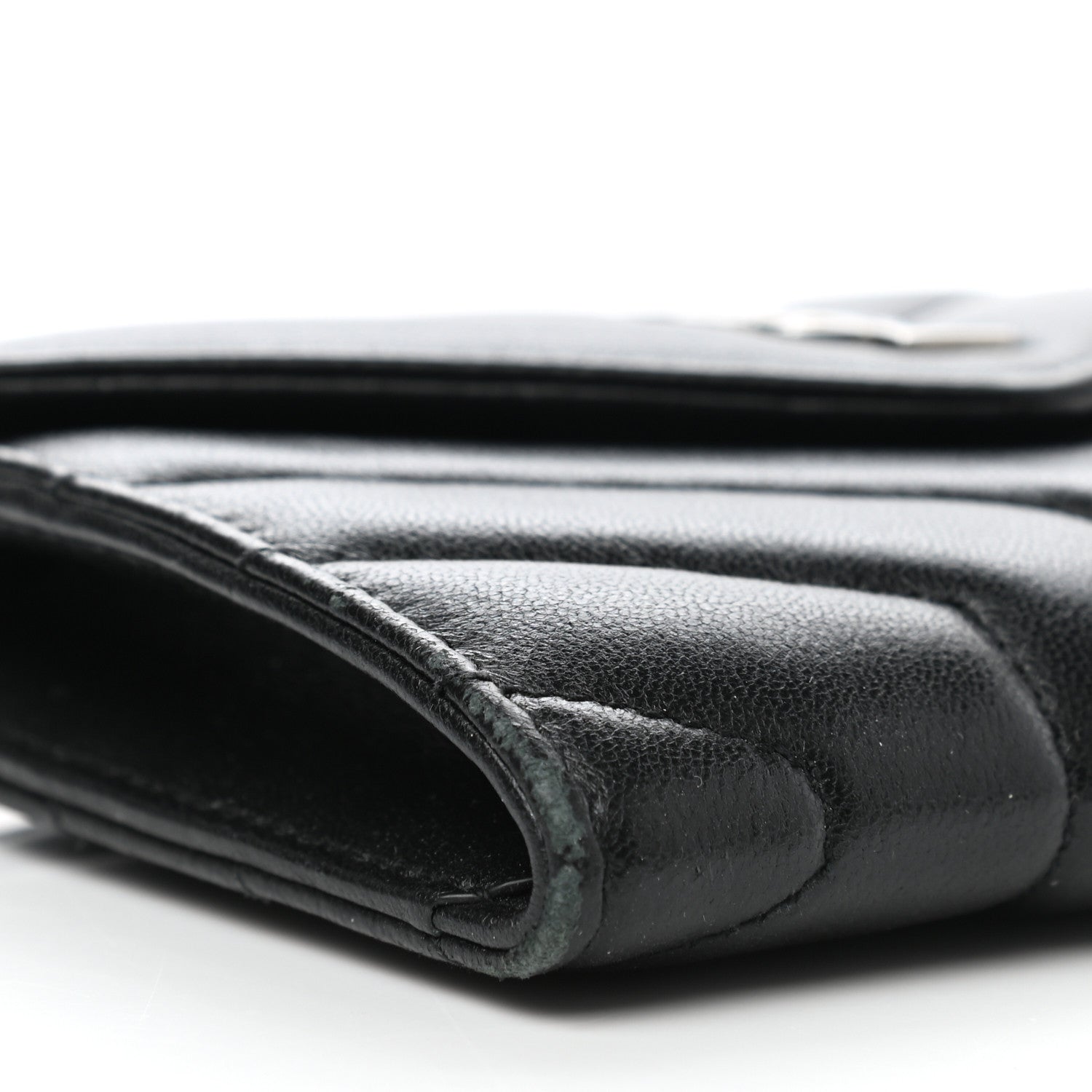 Saint Laurent Lambskin Y Quilted Monogram Small Loulou Envelope Wallet Black 8 of 9