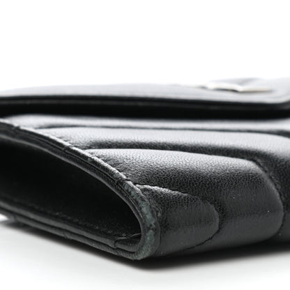 Saint Laurent Lambskin Y Quilted Monogram Small Loulou Envelope Wallet Black 8 of 9