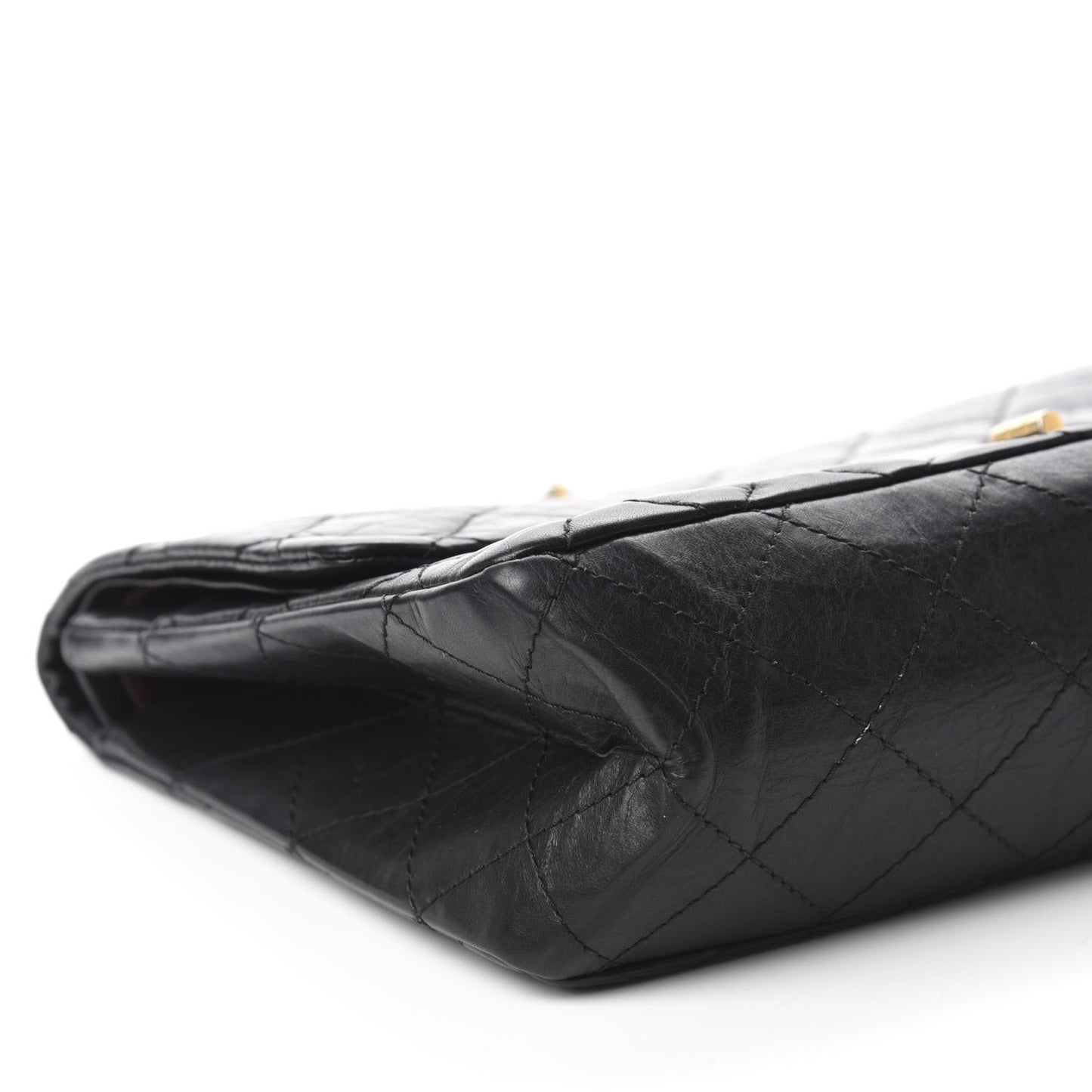 Aged Calfskin Quilted 2.55 Reissue 227 Flap Black