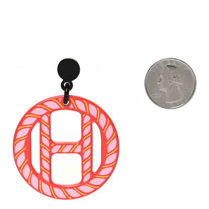 Hermes Lacquered Horn H Equipe Nautique Earring Tropique 2 of 7