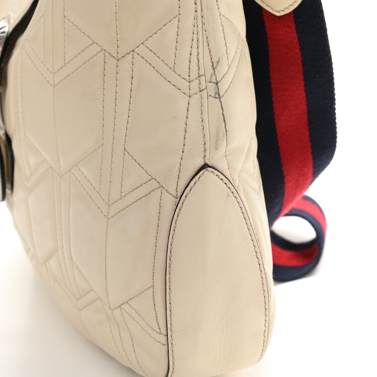 Calfskin Web Quilted Medium Dionysus Hobo White