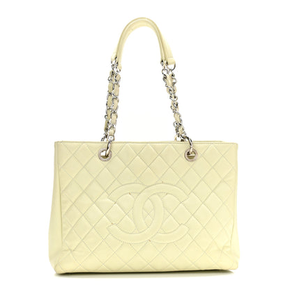 Chanel Caviar Quilted Grand Shopping Tote GST Yellow 1 of 15