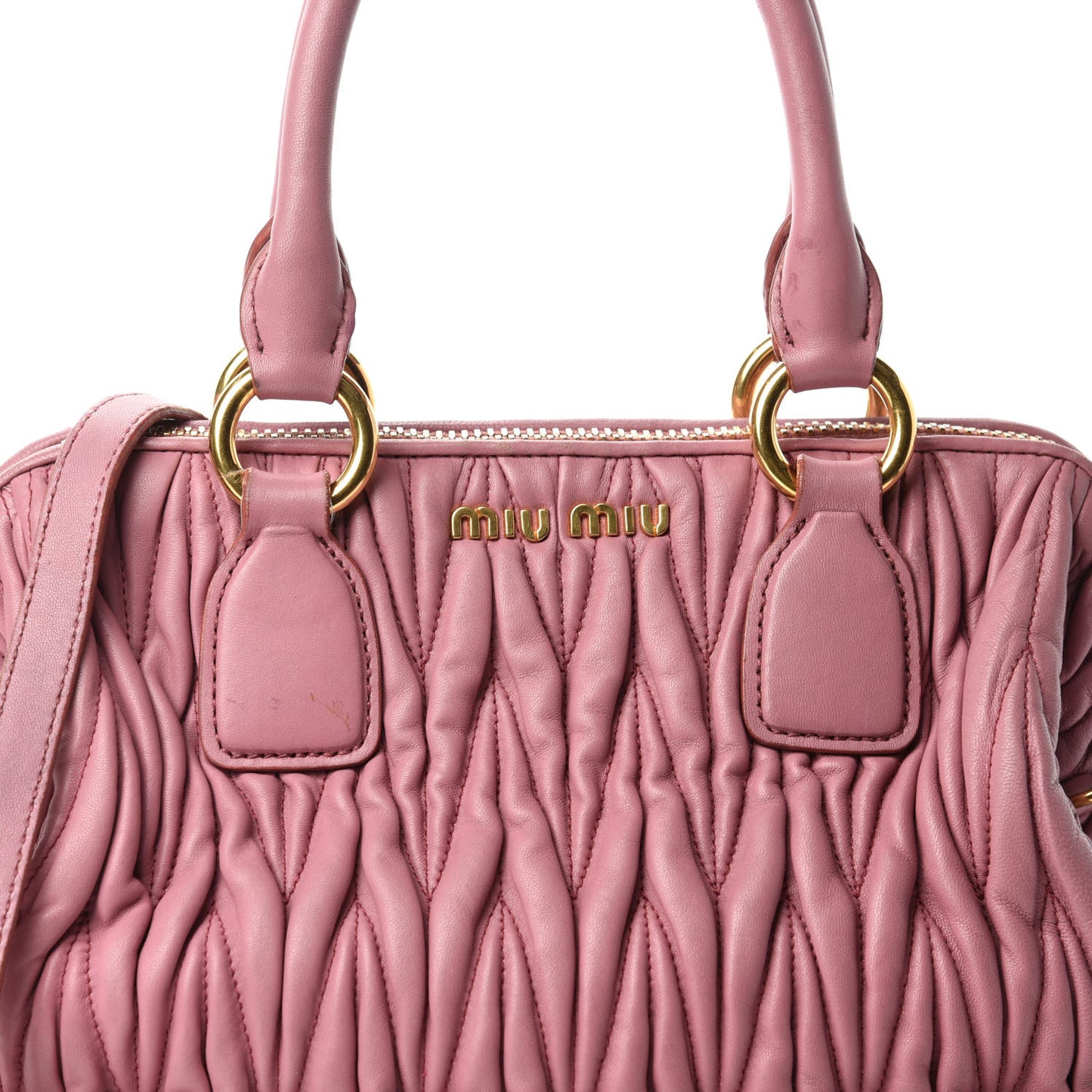 Nappa Matelasse Top Handle Bowler Rosa