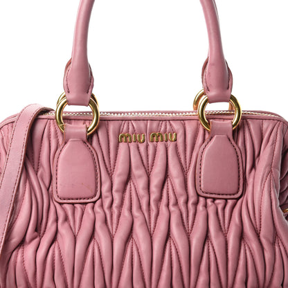 Miu Miu Nappa Matelasse Top Handle Bowler Rosa 13 of 13