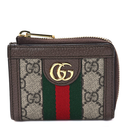 Gucci GG Supreme Monogram Web Ophidia Zip Wallet Beige New Acero 1 of 7