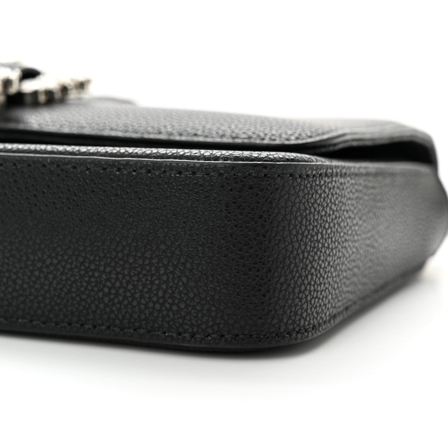 Jimmy Choo Calfskin Crystal Cheri Wallet on Chain Bag Black 8 of 8