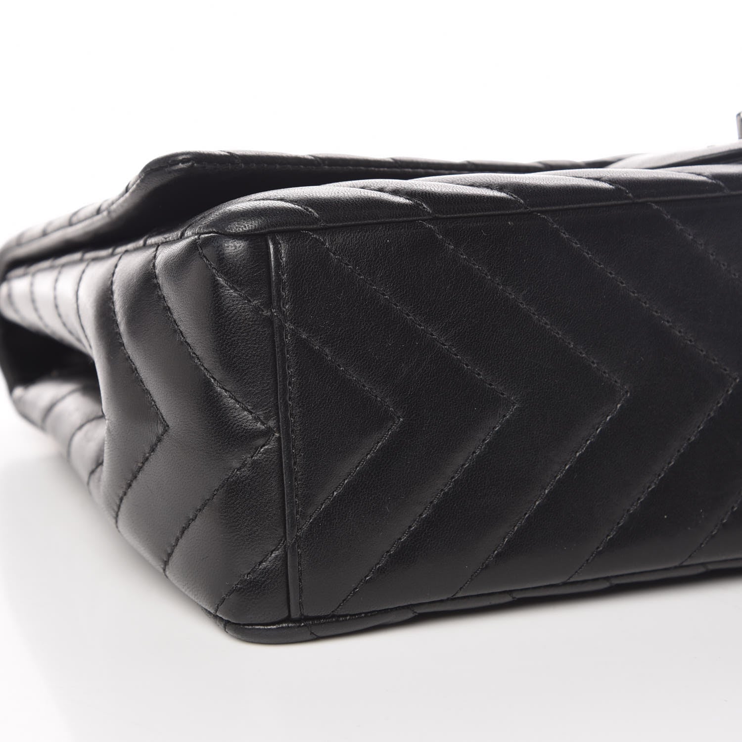 Chanel Lambskin Chevron Quilted Maxi Single Flap Black 8 of 10