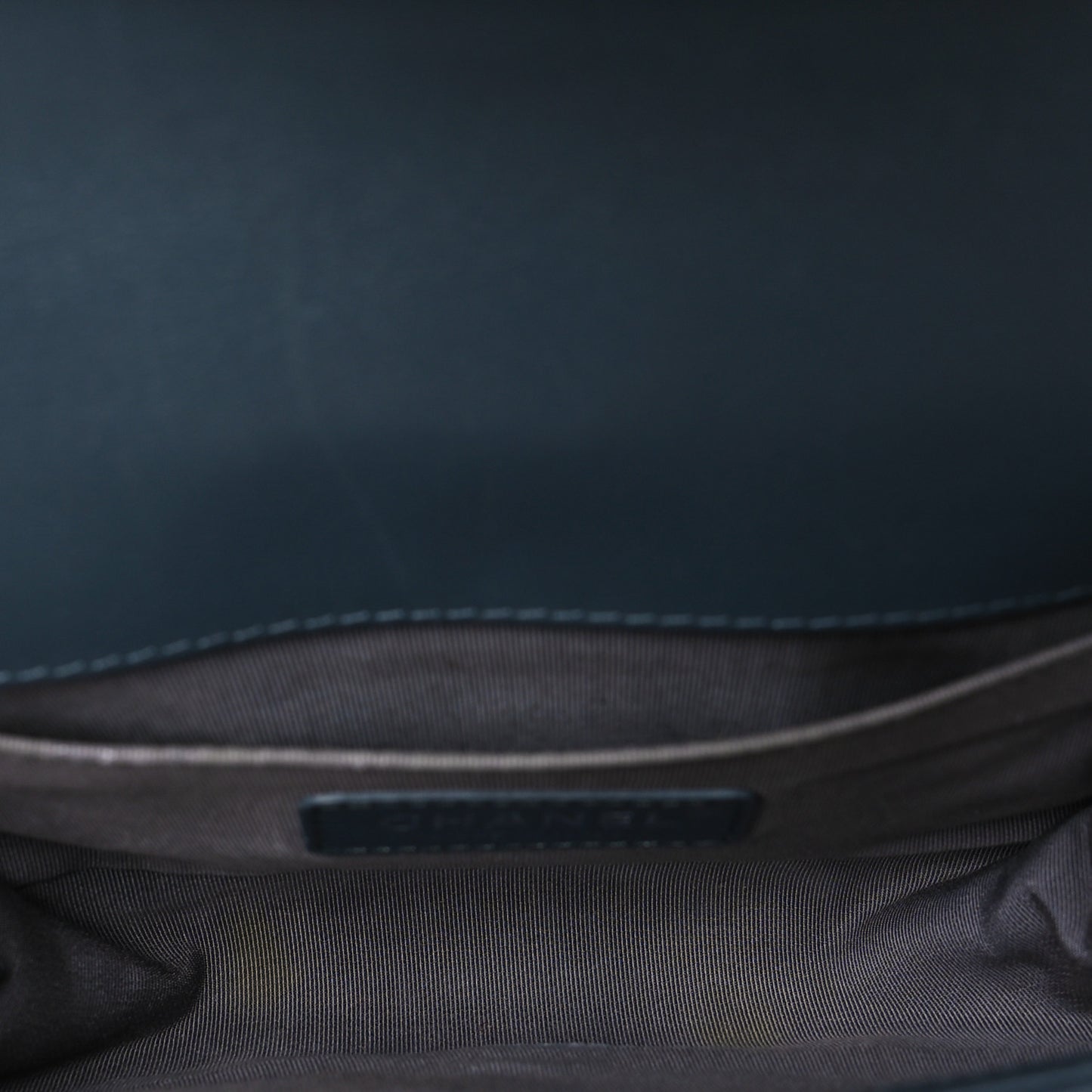 Calfskin Chevron Quilted Small Boy Flap Blue