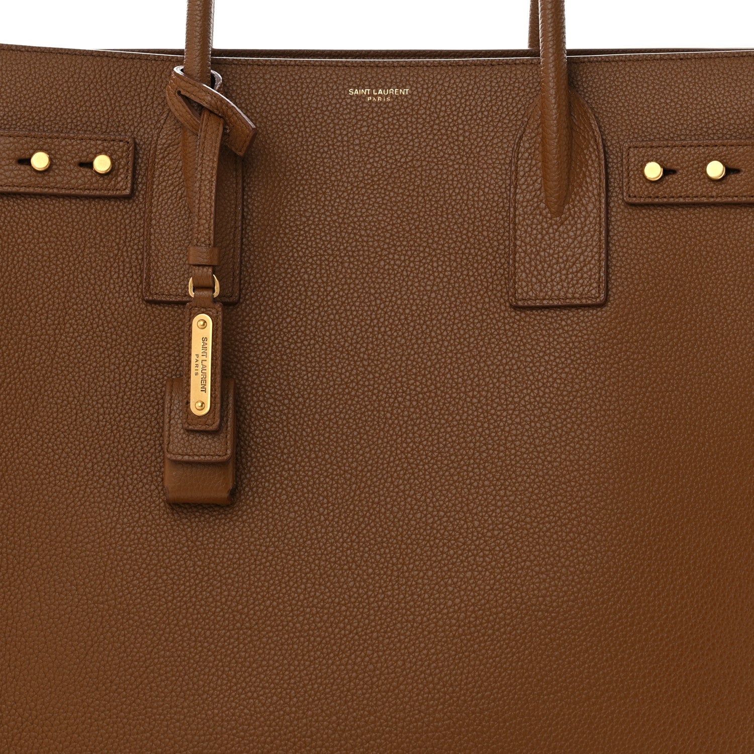 Saint Laurent Grained Calfskin Sac De Jour Souple North South Tote Brown 8 of 11