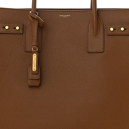 Saint Laurent Grained Calfskin Sac De Jour Souple North South Tote Brown 8 of 11