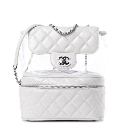 Chanel Crumpled Calfskin PVC Quilted Flap White 1 of 12