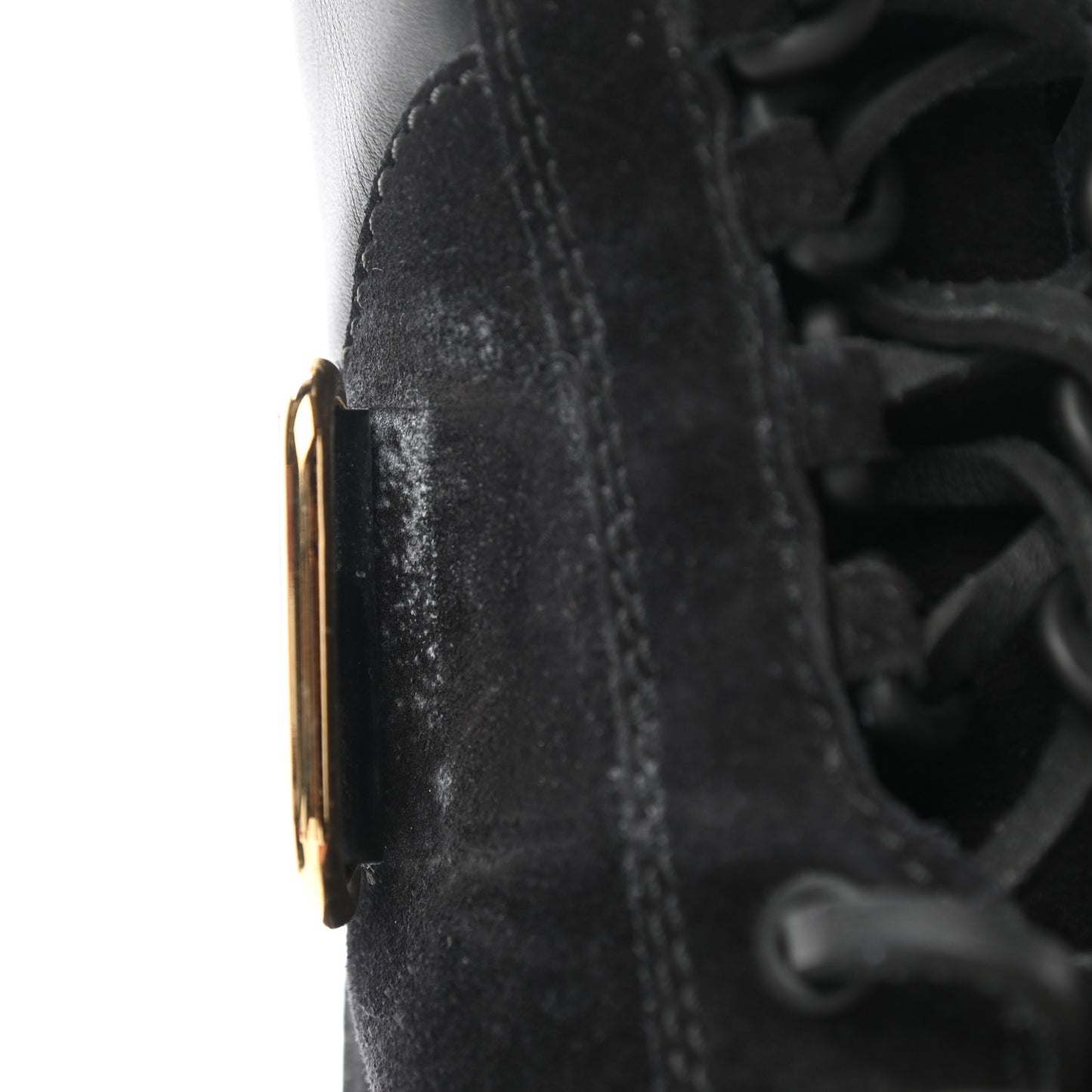 Suede Calfskin Laureate Platform Desert Boots 37 Black