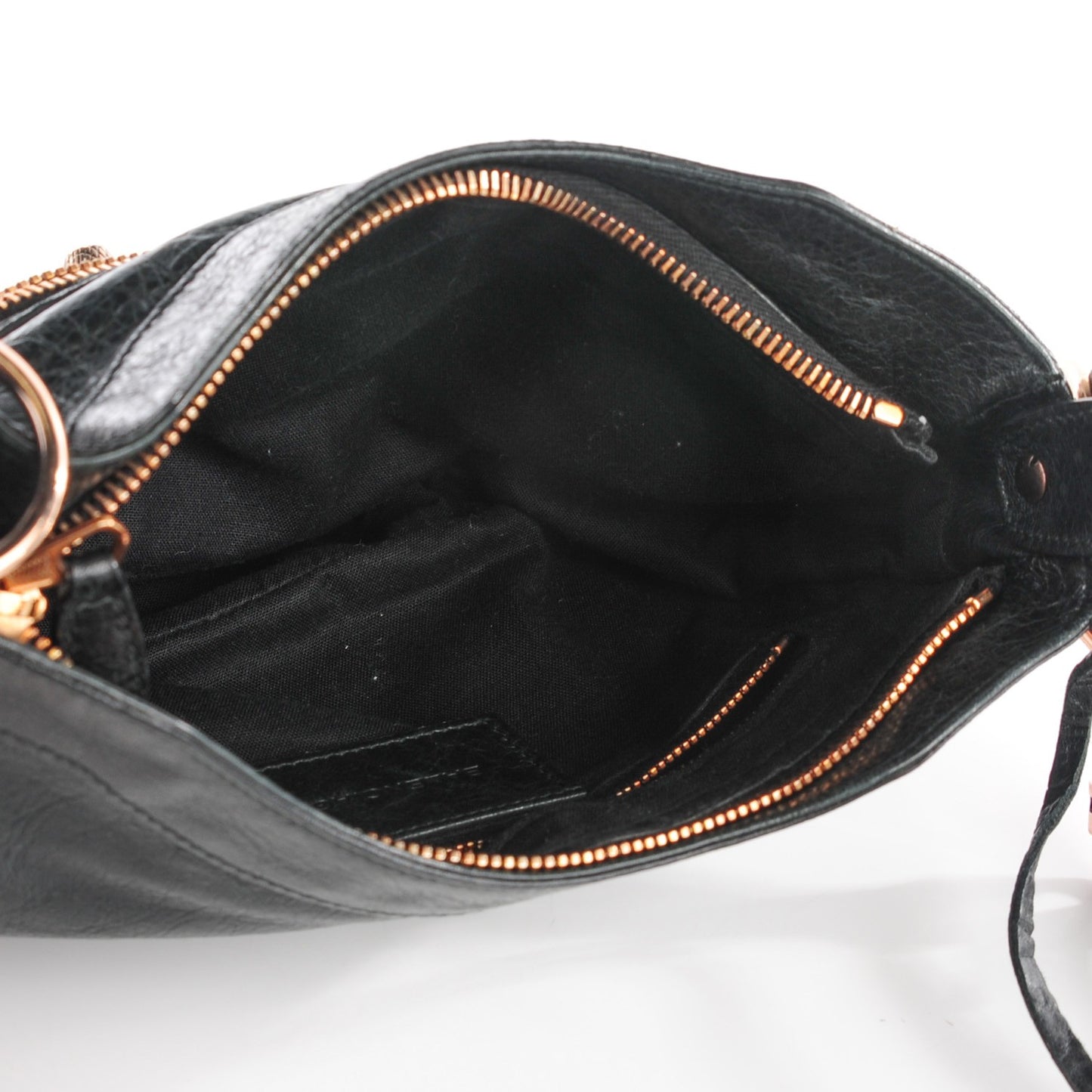 Agneau Giant 12 Rose Gold Hardware Hip Black