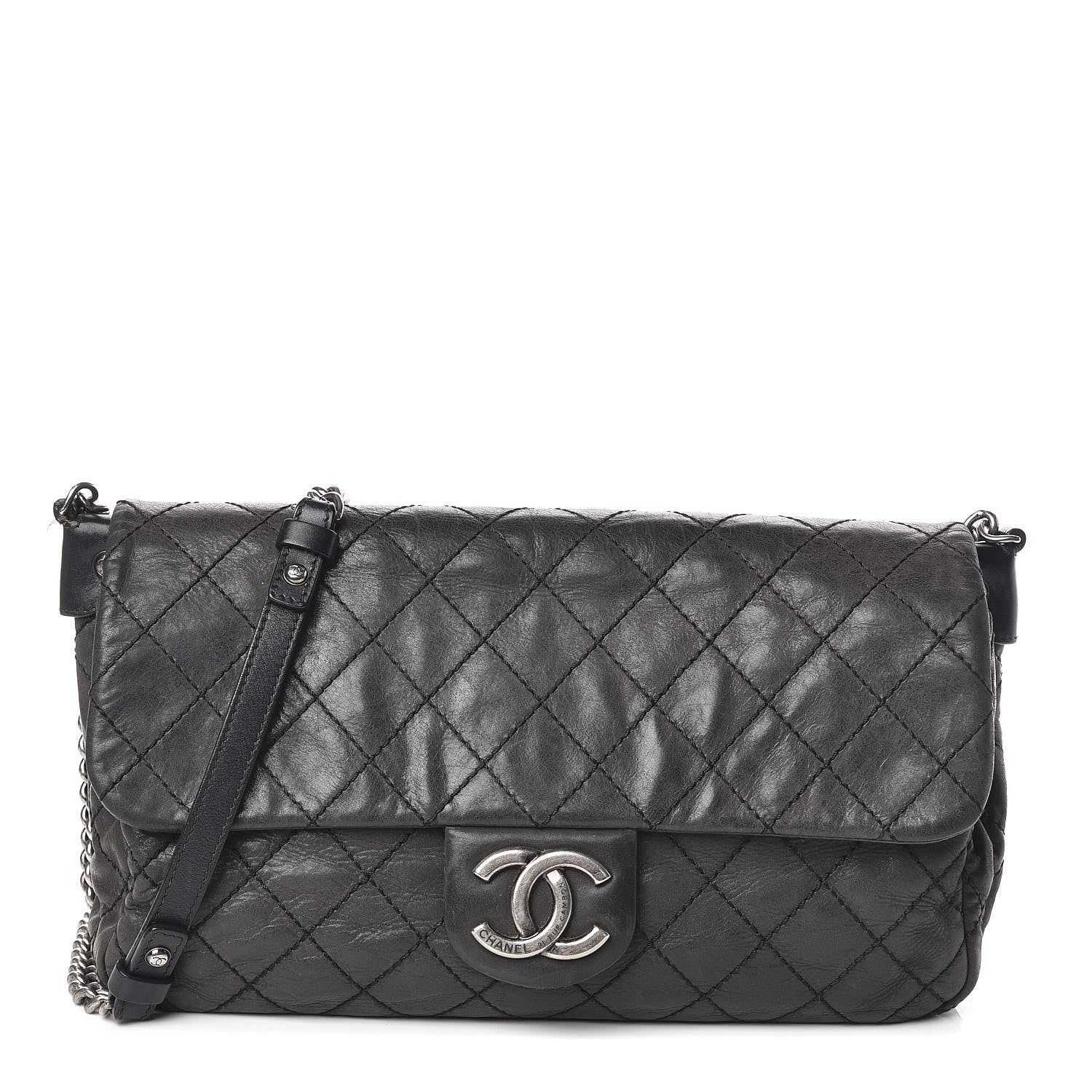 Chanel Iridescent Calfskin Large Coco Daily Flap Black 1 of 13