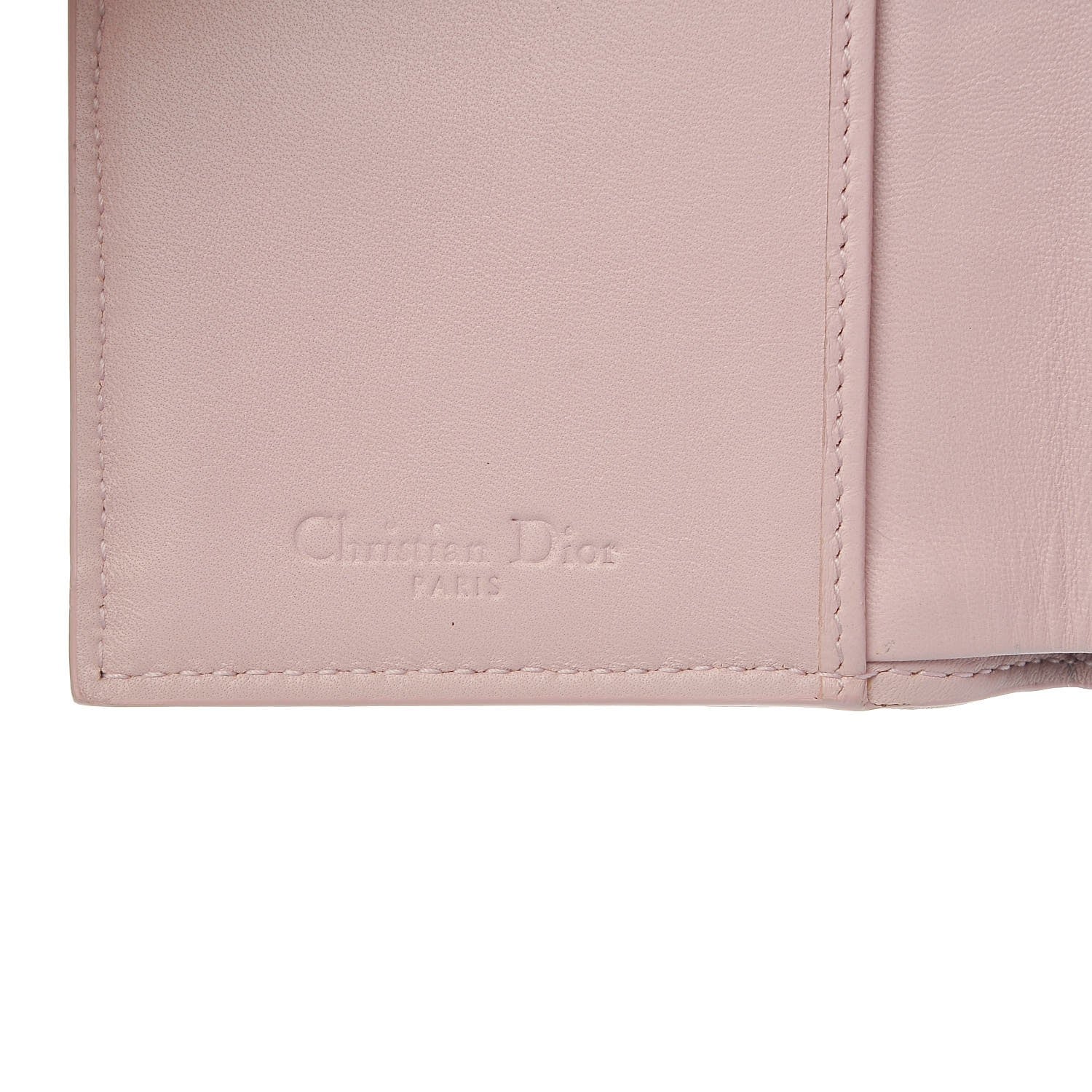 Christian Dior Lambskin Cannage Lucky Badge Eden Wallet Pink 6 of 8