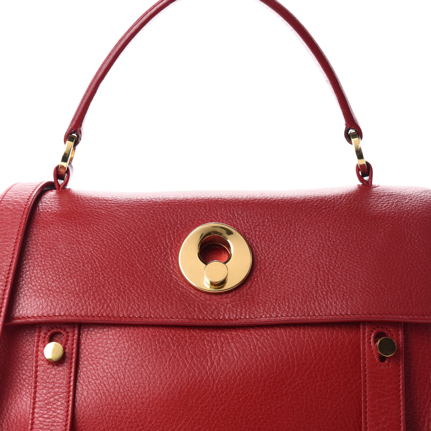 Saint Laurent Calfskin Canvas Small Muse Two Red 11 of 11