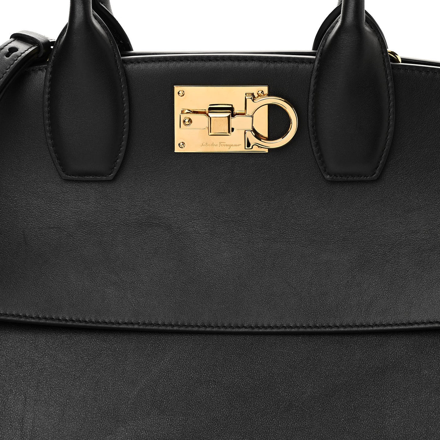 Hammered Calfskin Medium Studio Bag Black