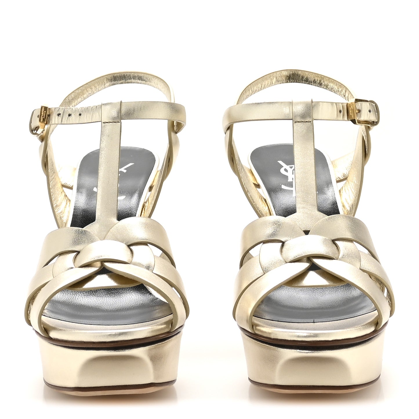 Veau Laminato Tribute 75 Platform Sandals 38 Platino