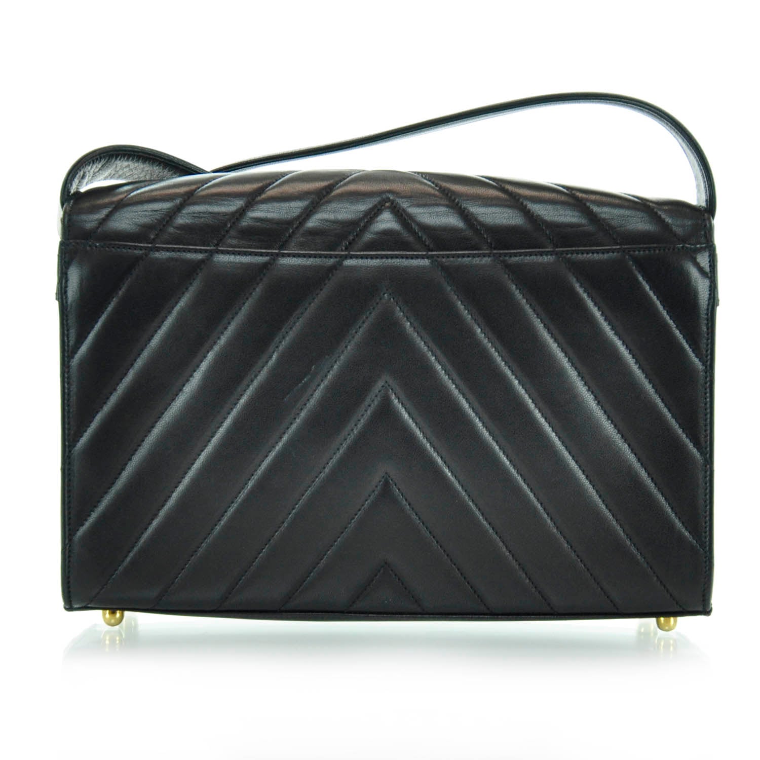 Chanel Lambskin Chevron Flap Bag Black 3 of 12