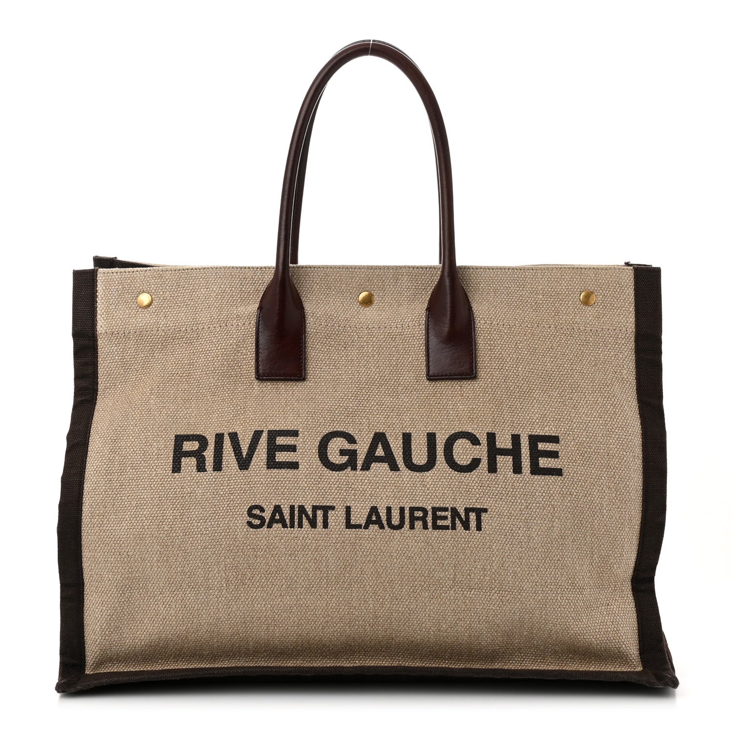 Linen Calfskin Rive Gauche Tote Natural