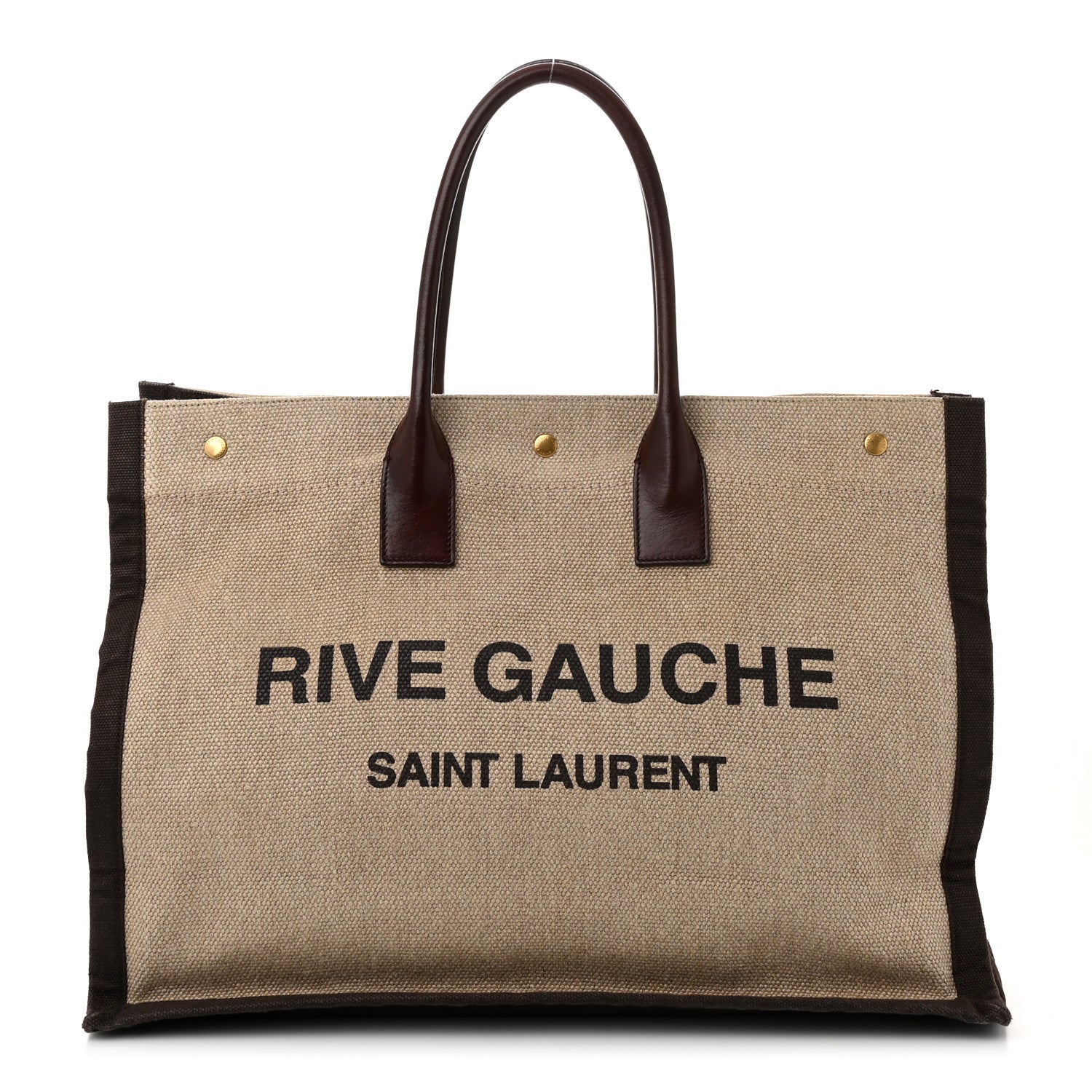 Saint Laurent Linen Calfskin Rive Gauche Tote Natural 1 of 10