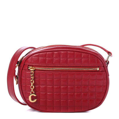 Celine Calfskin Quilted Small C Charm Bag Red 1 of 4